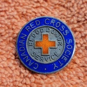 Vintage Sterling Silver Canadian Red Cross blood donor pin